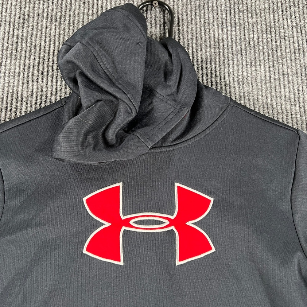 Under Armour Hoodie Sweatshirt Youth Boys Large Black Long Sleeve Loose Fit